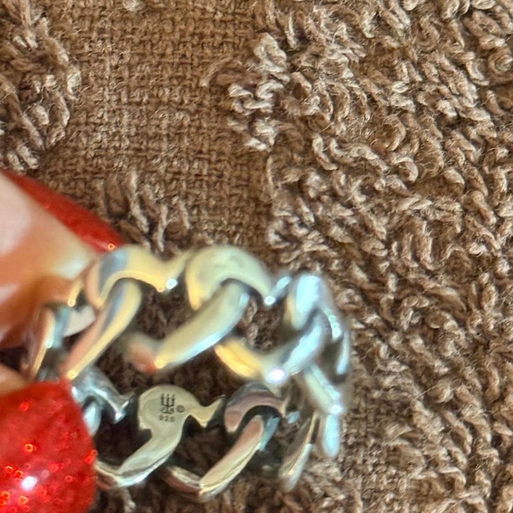 Retired James Avery Sterling Silver Chain of Hearts - Picture 2 of 3